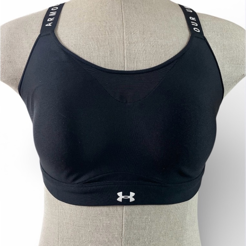 Under Armour Black Sports Bra with Logo Straps - Picture 3 of 8